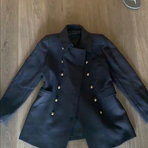 Zara Navy Wool Jacket Peacoat